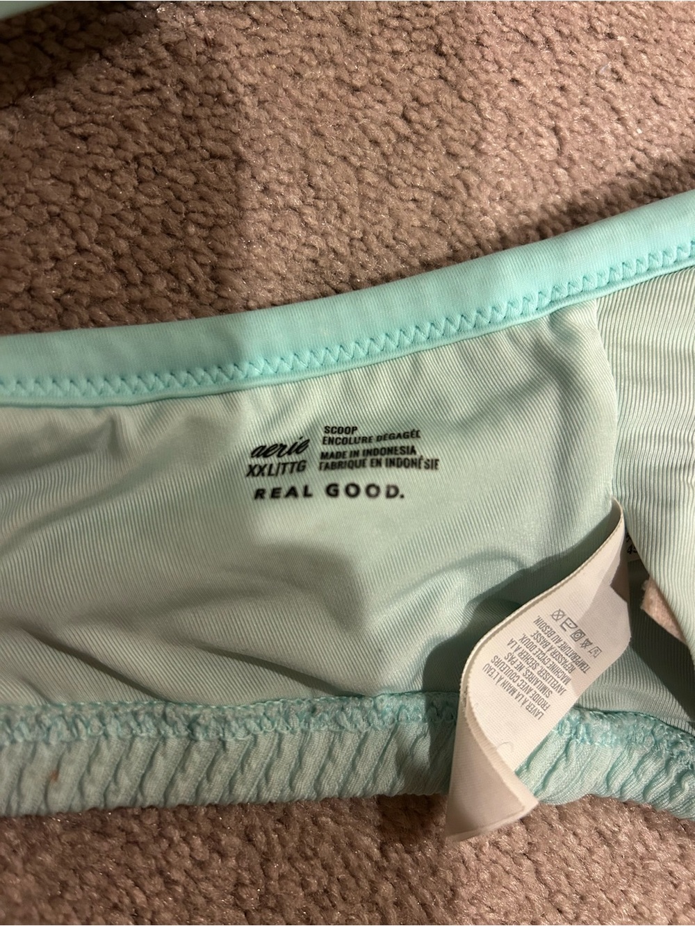 Light Mint Ribbed Bathing Suit - Picture 3 of 3